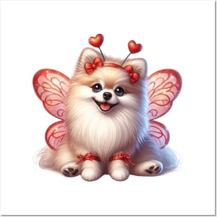 Valentine Fairy Pomeranian Dog Posters and Art